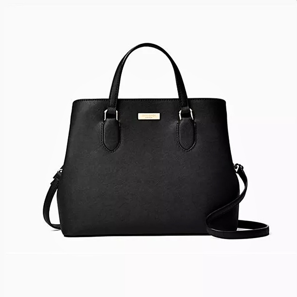 KATE SPADE Black Laurel Way Evangelie Satchel Crossbody Bag